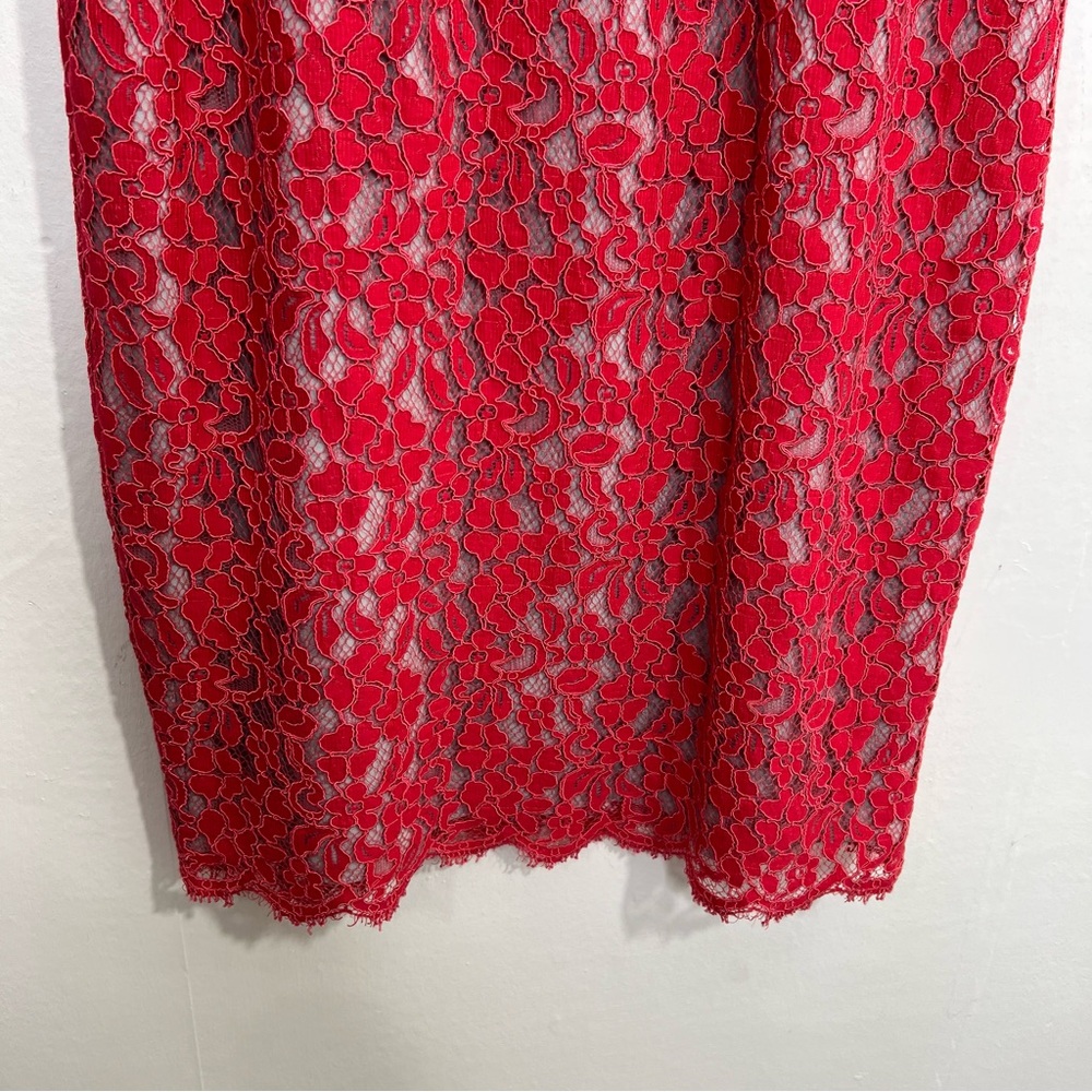 L.K. Bennett Wardour Pencil Pink Lace Overlay Size 12 - Picture 7 of 15